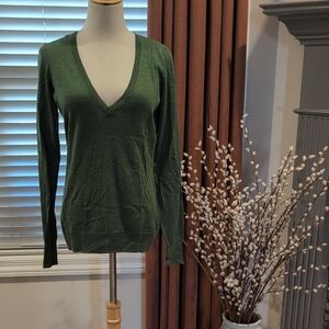 The Limited Women's V-Neck Sweater in Forest Green
